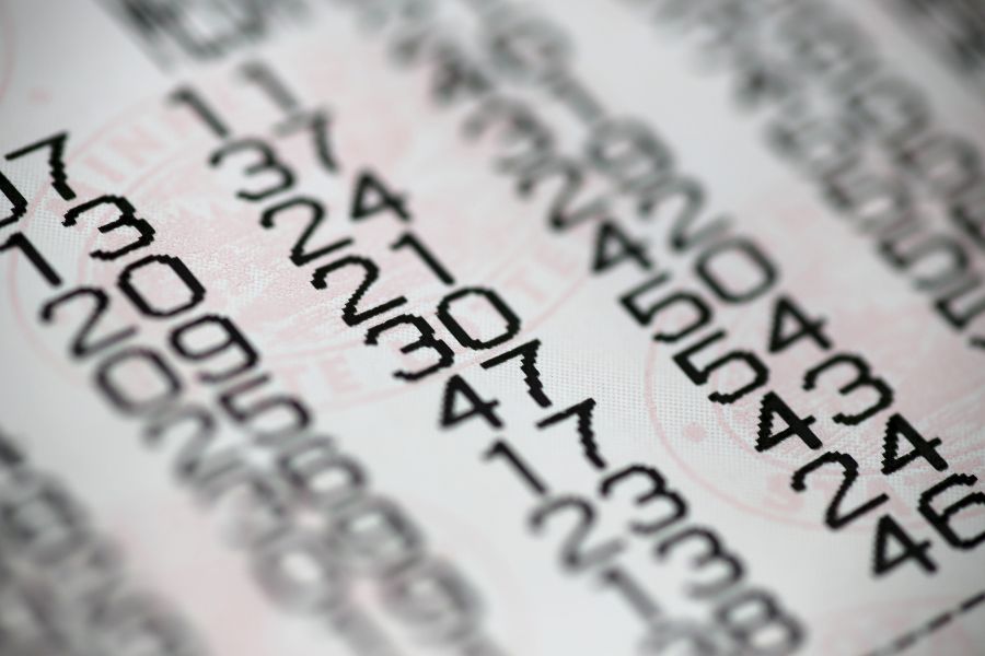 A lottery ticket and its number