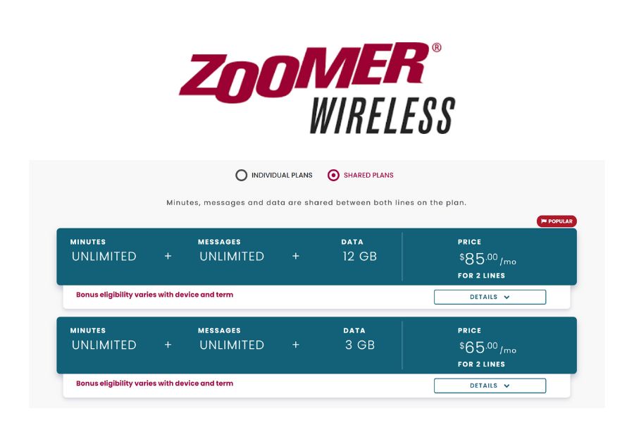 Zoomer Wireless Plans